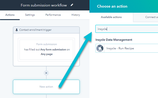 hubspot workflow action insycle